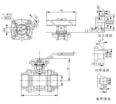 三片式高平臺球閥 三片式高平臺球閥